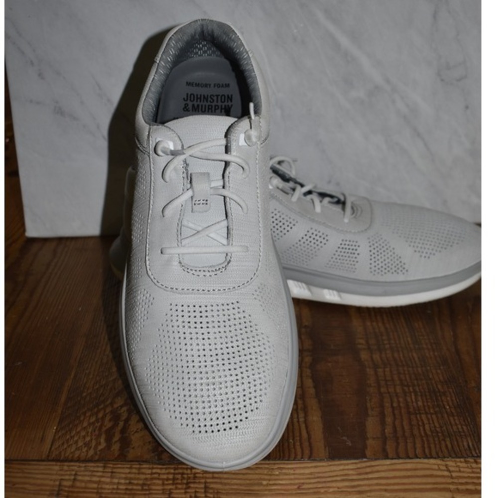 Johnston &‎ Murphy Memory Foam Leather Sneakers Walking Shoes Gray Size 9M - Picture 2 of 5